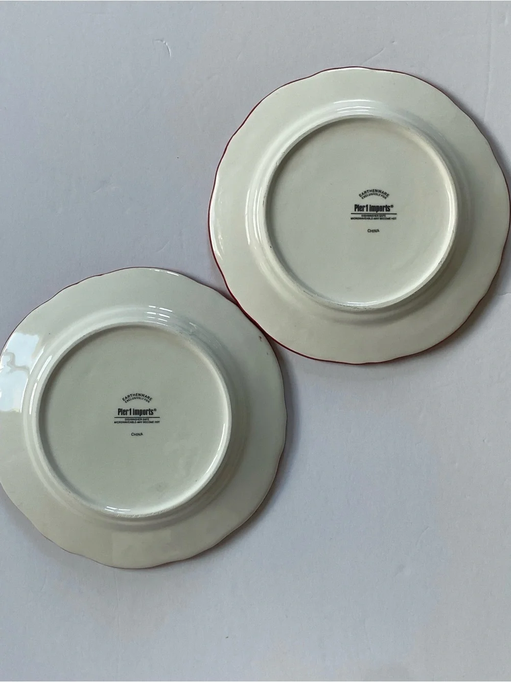 Vintage Pier 1 Imports Santa Salad Set Of 2 Dessert Plate Christmas Earthenware